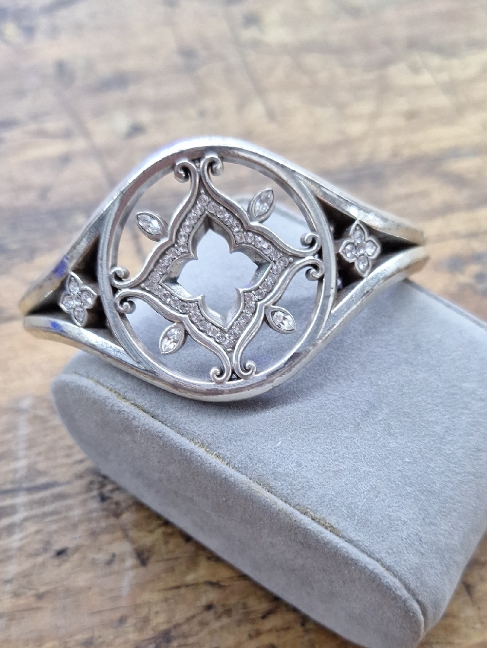 Brighton Silver Tone Hinged Bracelet